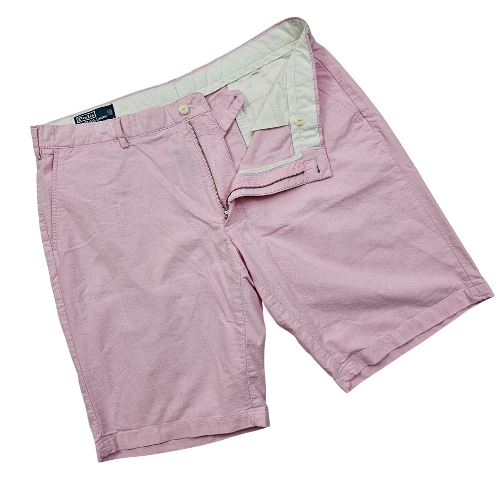 Polo Ralph Lauren Preston Shorts Mens 38 Pink Cotton Flat Front Preppy Summer
